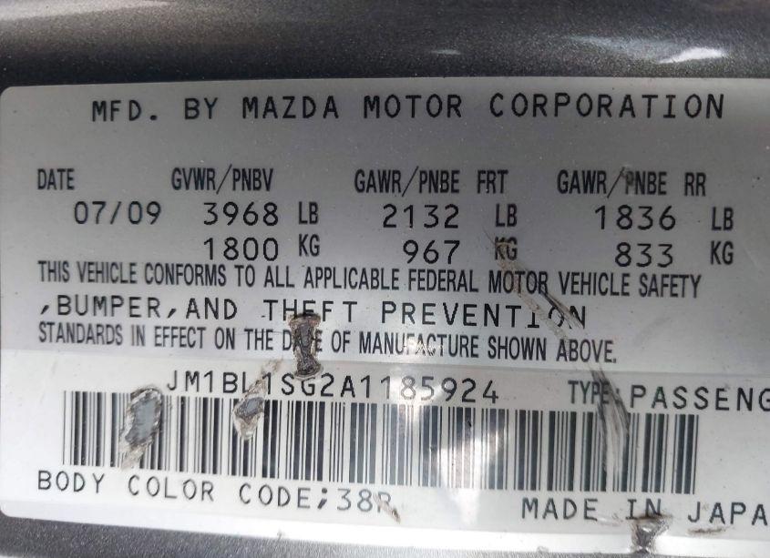 Photo 9 of 2010 Mazda Mazda3 I TOURING (VIN JM1BL1SG2A1185924)