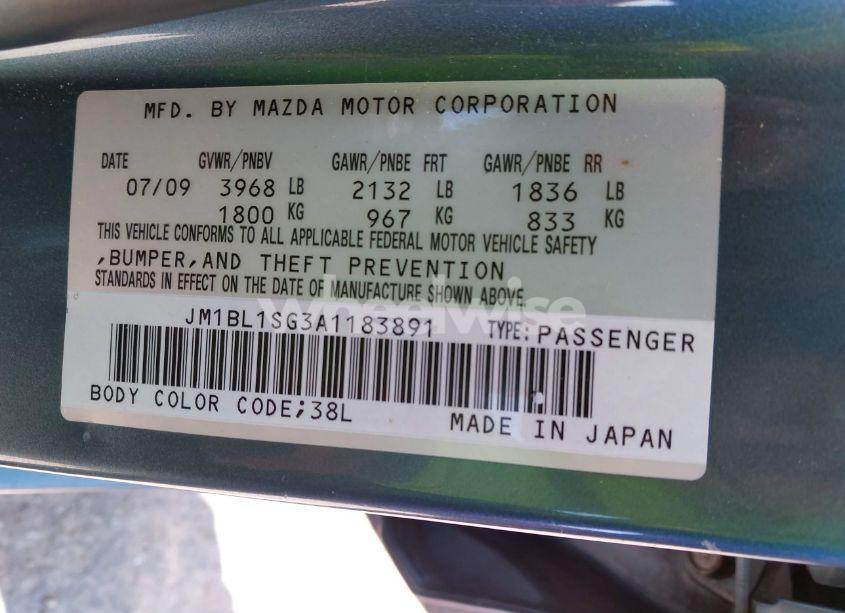 Photo 9 of 2010 Mazda Mazda3 I SPORT (VIN JM1BL1SG3A1183891)