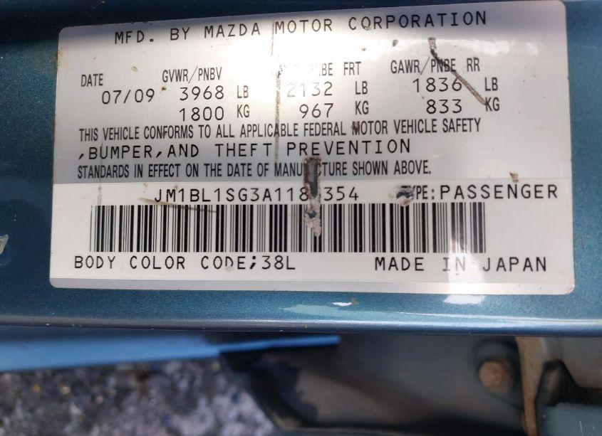 Photo 9 of 2010 Mazda Mazda3 I SPORT (VIN JM1BL1SG3A1186354)