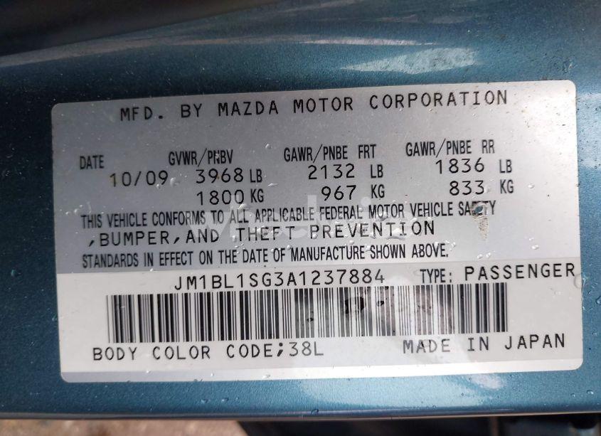 Photo 9 of 2010 Mazda Mazda3 I TOURING (VIN JM1BL1SG3A1237884)