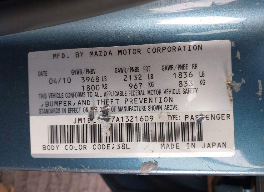 Photo 9 of 2010 Mazda Mazda3 I TOURING (VIN JM1BL1SG7A1321609)