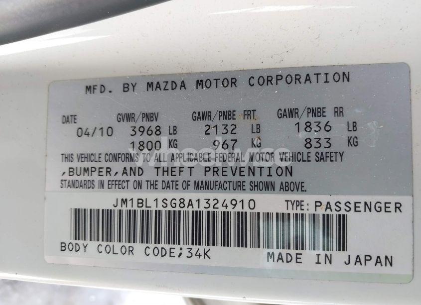 Photo 8 of 2010 Mazda Mazda3 I SPORT (VIN JM1BL1SG8A1324910)