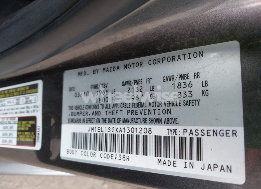 Photo 9 of 2010 Mazda Mazda3 I TOURING (VIN JM1BL1SGXA1301208)