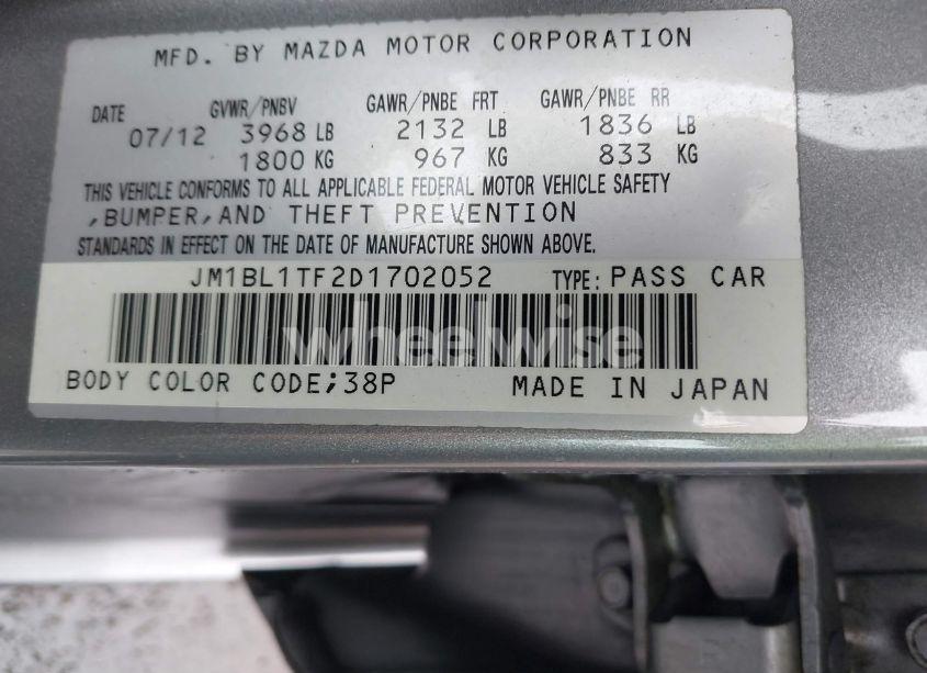 Photo 9 of 2013 Mazda Mazda3 I SV (VIN JM1BL1TF2D1702052)