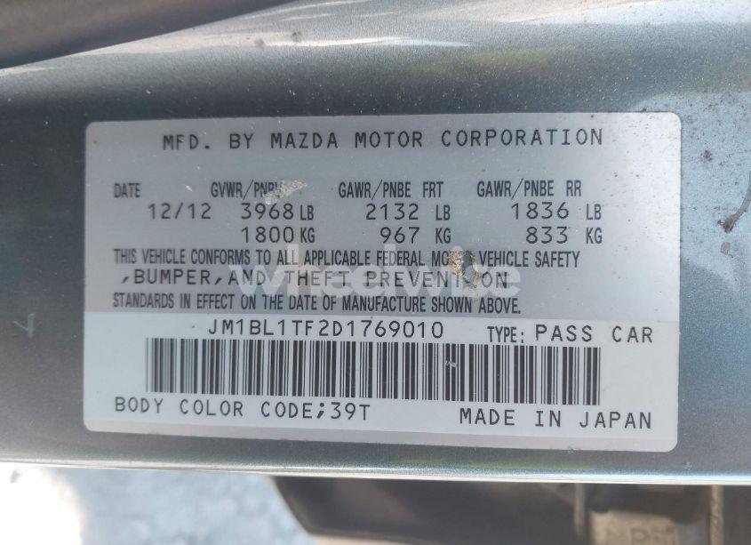 Photo 9 of 2013 Mazda Mazda3 I SV (VIN JM1BL1TF2D1769010)