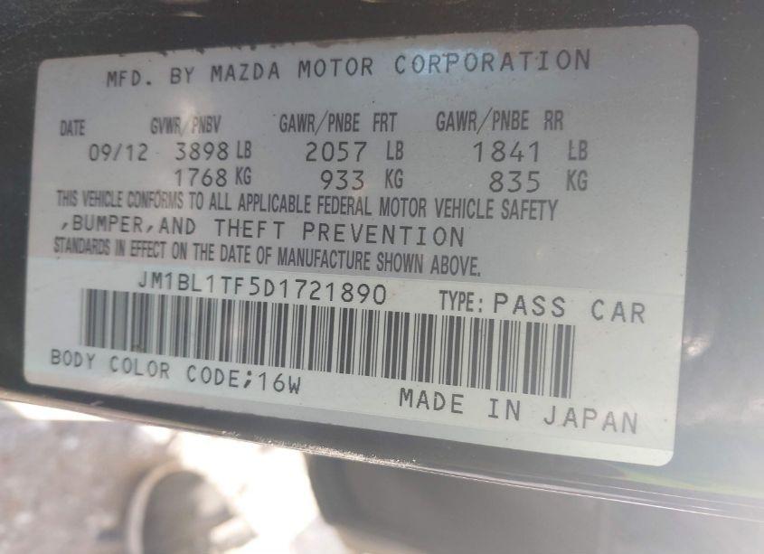 Photo 9 of 2013 Mazda Mazda3 I SV (VIN JM1BL1TF5D1721890)