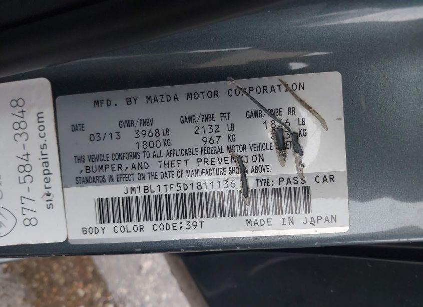 Photo 9 of 2013 Mazda Mazda3 I SV (VIN JM1BL1TF5D1811136)