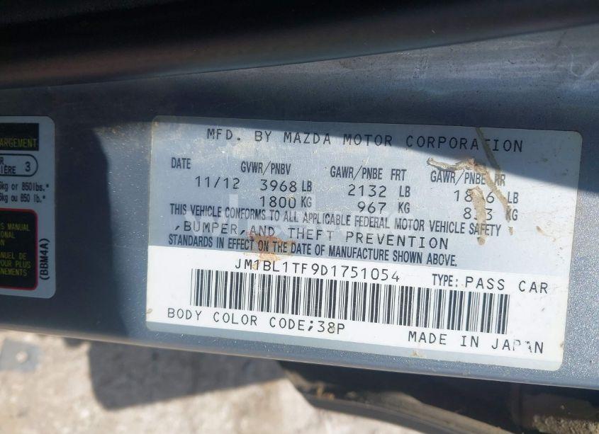 Photo 9 of 2013 Mazda Mazda3 I SV (VIN JM1BL1TF9D1751054)