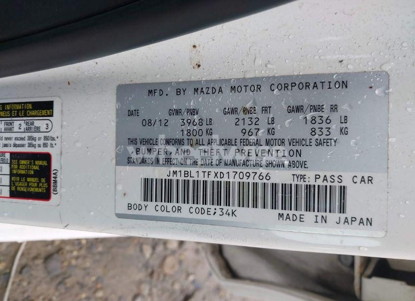 Photo 9 of 2013 Mazda Mazda3 I SV (VIN JM1BL1TFXD1709766)