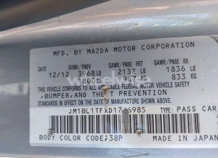 Photo 9 of 2013 Mazda Mazda3 I SV (VIN JM1BL1TFXD1766985)