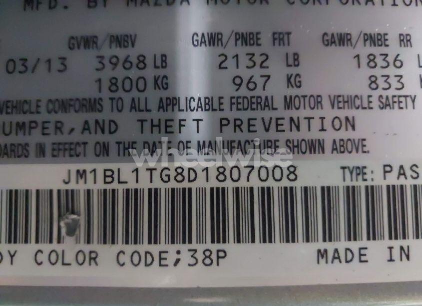 Photo 9 of 2013 Mazda Mazda3 I SV (VIN JM1BL1TG8D1807008)