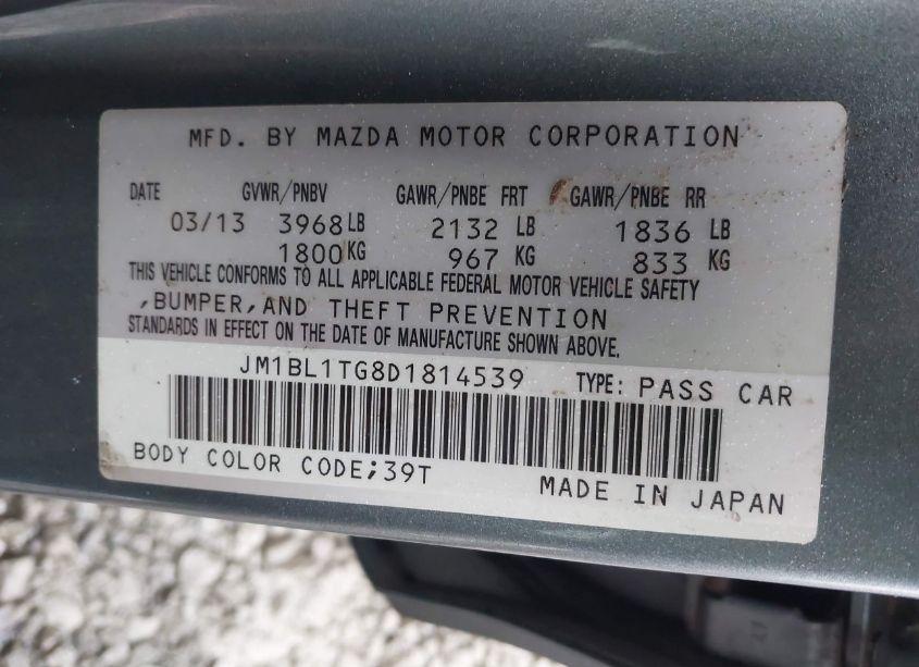 Photo 9 of 2013 Mazda Mazda3 I SV (VIN JM1BL1TG8D1814539)