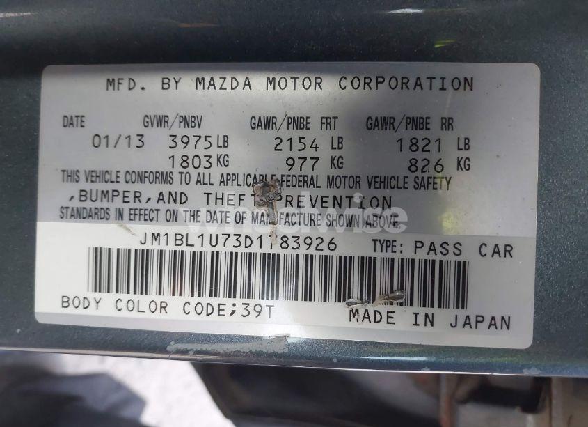 Photo 9 of 2013 Mazda Mazda3 I SPORT (VIN JM1BL1U73D1783926)