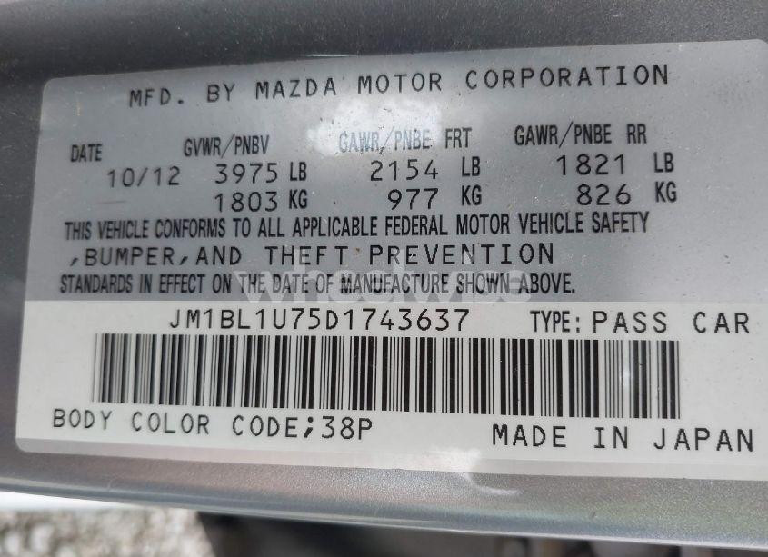 Photo 9 of 2013 Mazda Mazda3 I SPORT (VIN JM1BL1U75D1743637)