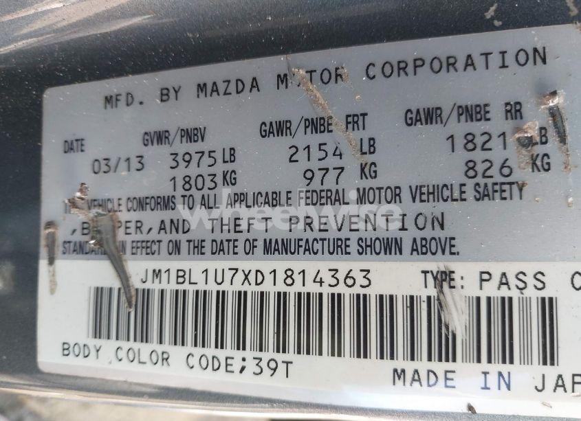 Photo 9 of 2013 Mazda Mazda3 I SPORT (VIN JM1BL1U7XD1814363)