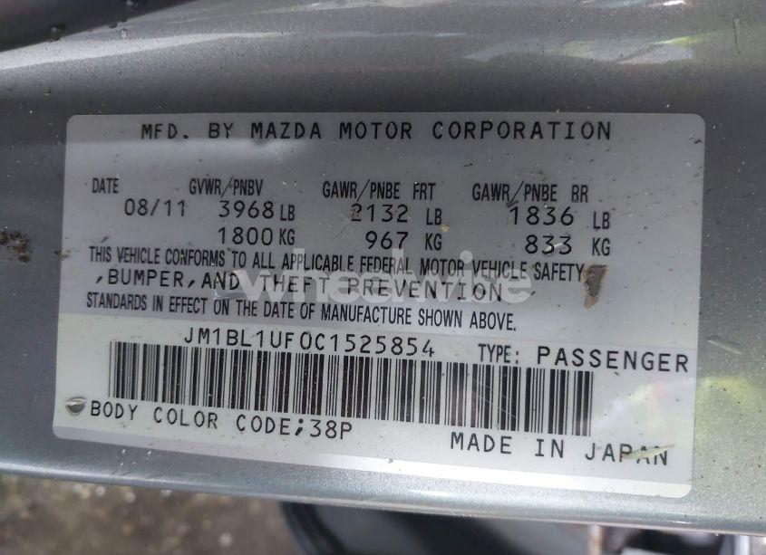 Photo 9 of 2012 Mazda Mazda3 I SPORT (VIN JM1BL1UF0C1525854)