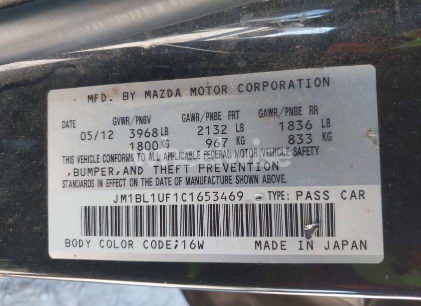 Photo 9 of 2012 Mazda Mazda3 I SPORT (VIN JM1BL1UF1C1653469)