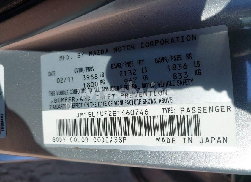 Photo 9 of 2011 Mazda Mazda3 I SPORT (VIN JM1BL1UF2B1460746)