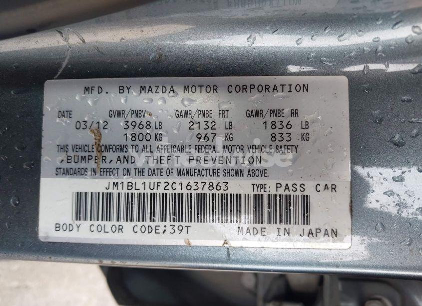 Photo 9 of 2012 Mazda Mazda3 I SPORT (VIN JM1BL1UF2C1637863)