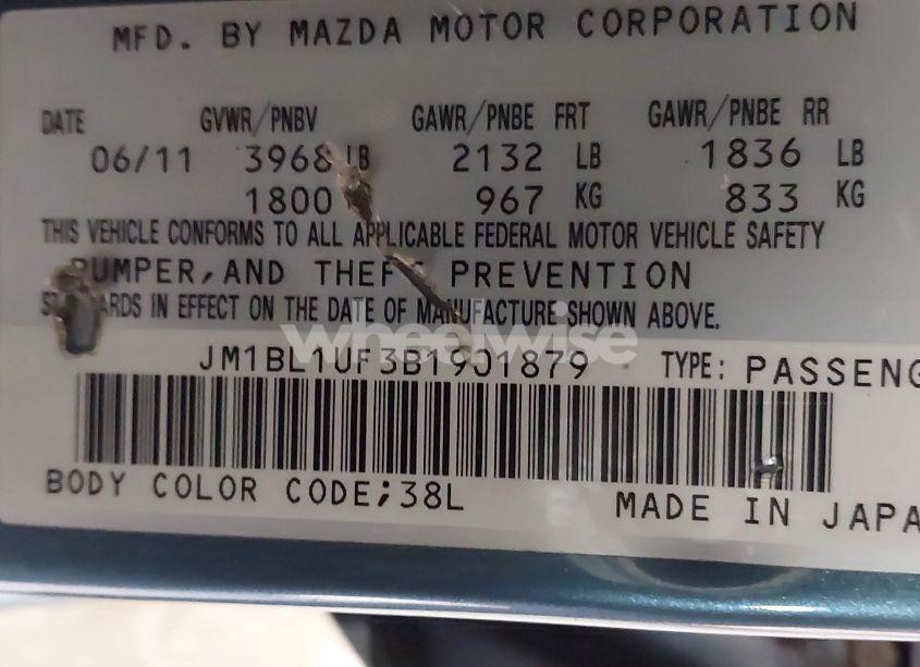 Photo 9 of 2011 Mazda Mazda3 I SPORT (VIN JM1BL1UF3B1901879)