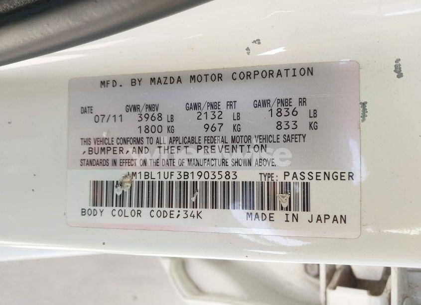 Photo 9 of 2011 Mazda Mazda3 I SPORT (VIN JM1BL1UF3B1903583)