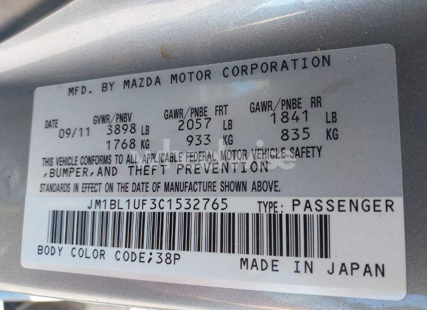 Photo 9 of 2012 Mazda Mazda3 I SPORT (VIN JM1BL1UF3C1532765)