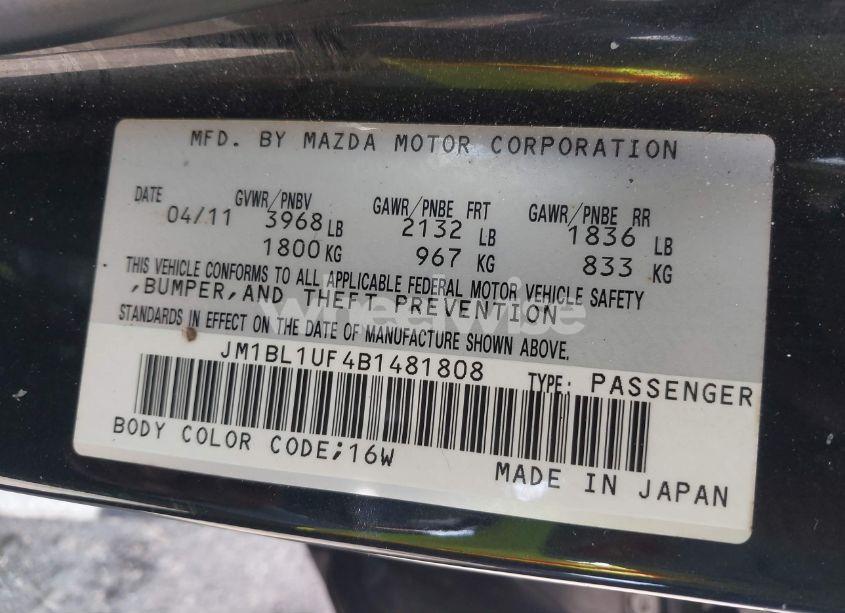Photo 9 of 2011 Mazda Mazda3 I SPORT (VIN JM1BL1UF4B1481808)