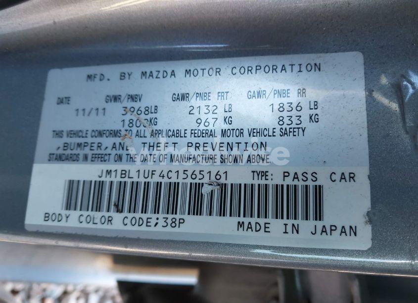 Photo 9 of 2012 Mazda Mazda3 I SPORT (VIN JM1BL1UF4C1565161)