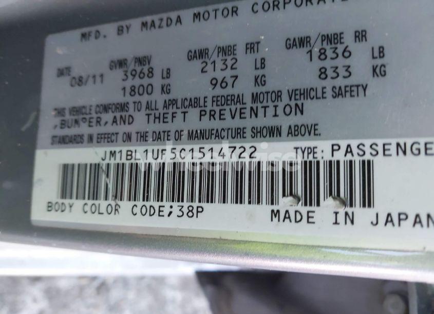 Photo 9 of 2012 Mazda Mazda3 I SPORT (VIN JM1BL1UF5C1514722)