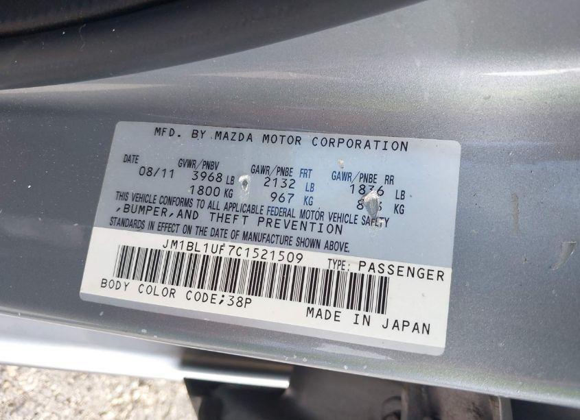 Photo 9 of 2012 Mazda Mazda3 (VIN JM1BL1UF7C1521509)