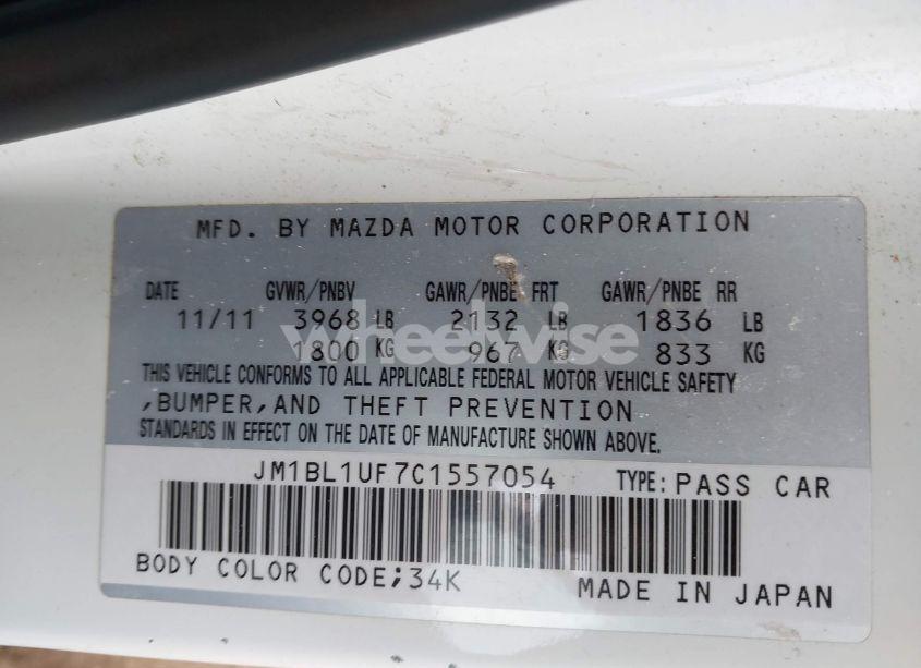 Photo 9 of 2012 Mazda Mazda3 I SPORT (VIN JM1BL1UF7C1557054)