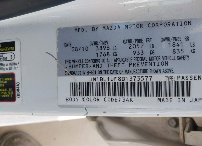 Photo 9 of 2011 Mazda Mazda3 I SPORT (VIN JM1BL1UF8B1373577)