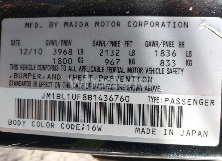 Photo 9 of 2011 Mazda Mazda3 I SPORT (VIN JM1BL1UF8B1436760)