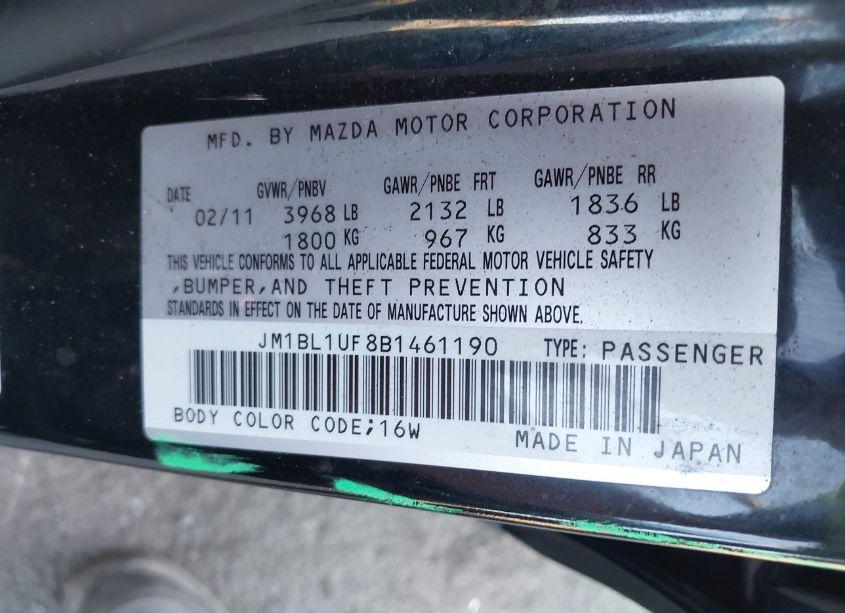 Photo 9 of 2011 Mazda Mazda3 I SPORT (VIN JM1BL1UF8B1461190)