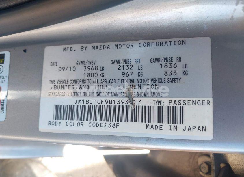 Photo 9 of 2011 Mazda Mazda3 I SPORT (VIN JM1BL1UF9B1393417)