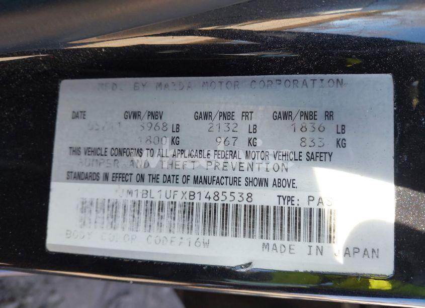 Photo 9 of 2011 Mazda Mazda3 I SPORT (VIN JM1BL1UFXB1485538)