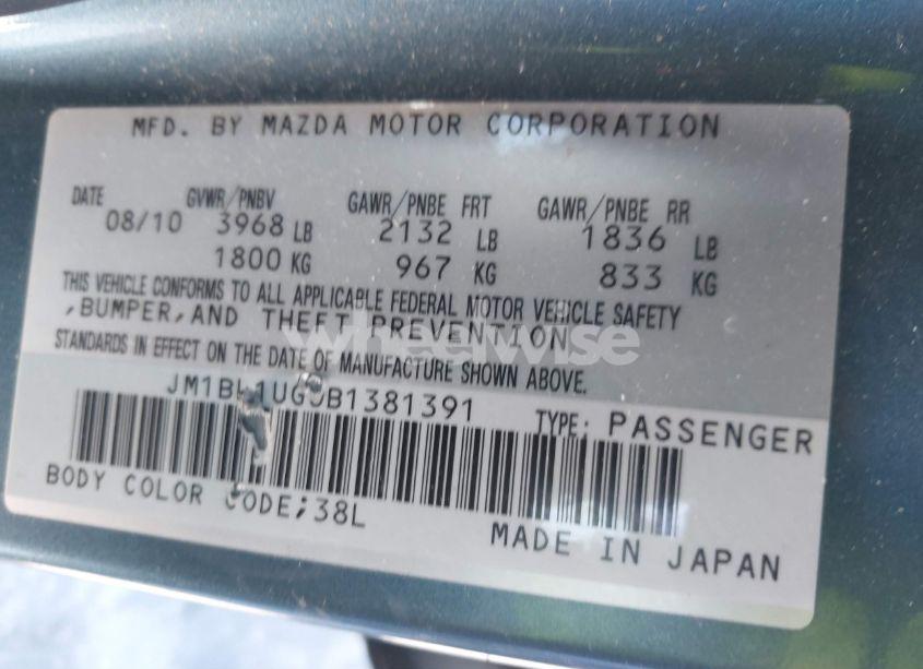 Photo 9 of 2011 Mazda Mazda3 I SPORT (VIN JM1BL1UG0B1381391)