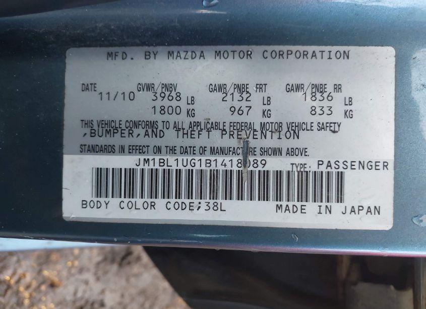 Photo 9 of 2011 Mazda Mazda3 (VIN JM1BL1UG1B1418089)