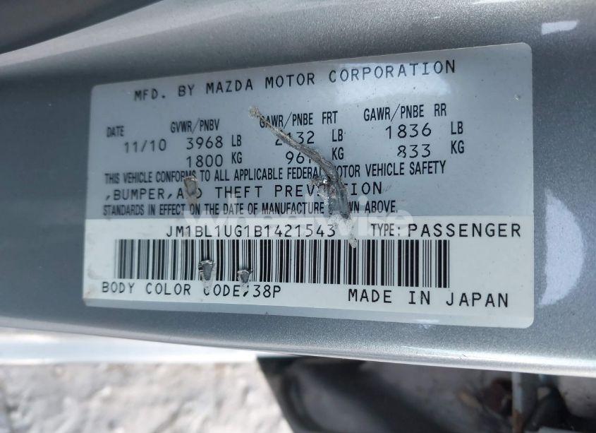 Photo 9 of 2011 Mazda Mazda3 I SPORT (VIN JM1BL1UG1B1421543)