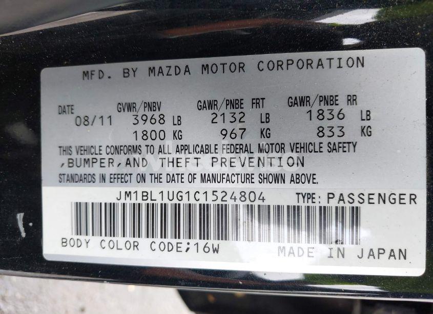 Photo 9 of 2012 Mazda Mazda3 I SPORT (VIN JM1BL1UG1C1524804)