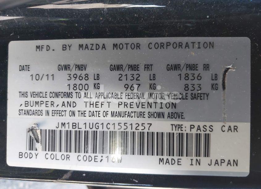 Photo 9 of 2012 Mazda Mazda3 I SPORT (VIN JM1BL1UG1C1551257)