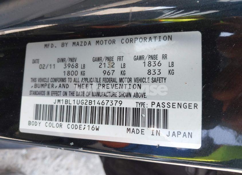 Photo 9 of 2011 Mazda Mazda3 I SPORT (VIN JM1BL1UG2B1467379)