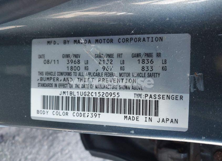 Photo 9 of 2012 Mazda Mazda3 I SPORT (VIN JM1BL1UG2C1520955)