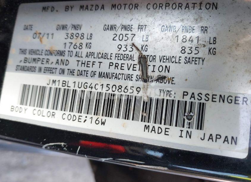 Photo 9 of 2012 Mazda Mazda3 I SPORT (VIN JM1BL1UG4C1508659)