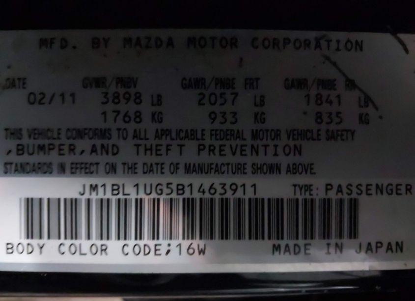 Photo 9 of 2011 Mazda Mazda3 I SPORT (VIN JM1BL1UG5B1463911)