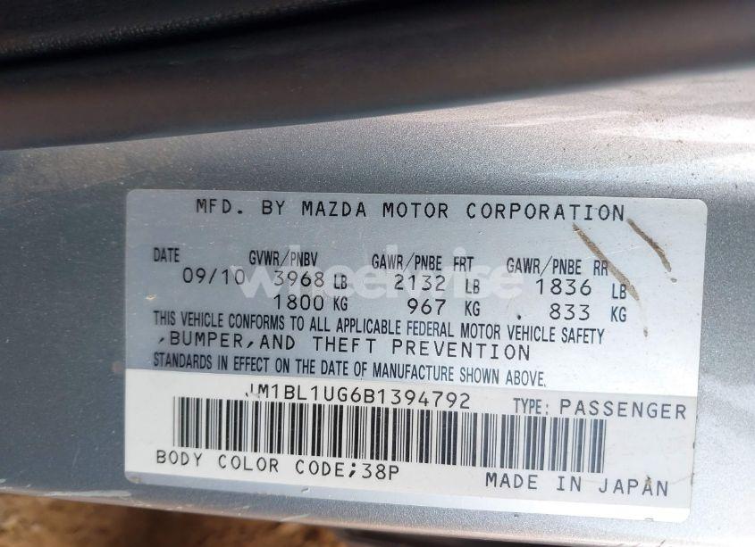 Photo 9 of 2011 Mazda Mazda3 I SPORT (VIN JM1BL1UG6B1394792)