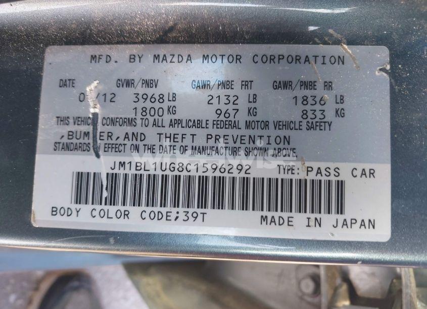 Photo 9 of 2012 Mazda Mazda3 I SPORT (VIN JM1BL1UG8C1596292)