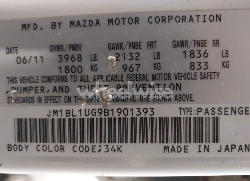 Photo 9 of 2011 Mazda Mazda3 I SPORT (VIN JM1BL1UG9B1901393)