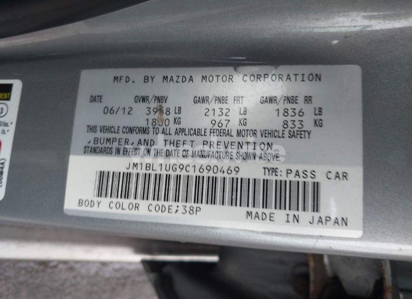 Photo 9 of 2012 Mazda Mazda3 I SPORT (VIN JM1BL1UG9C1690469)