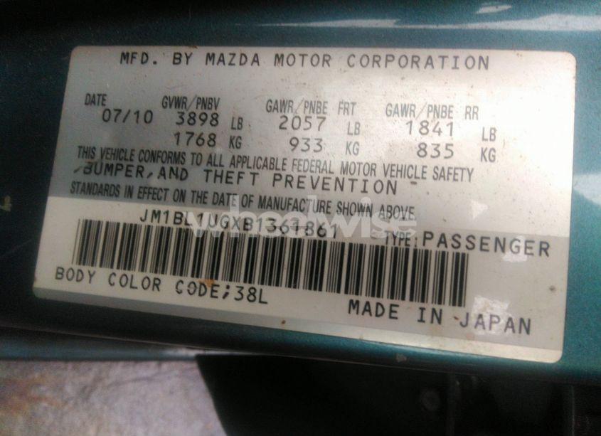 Photo 9 of 2011 Mazda Mazda3 I SPORT (VIN JM1BL1UGXB1361861)